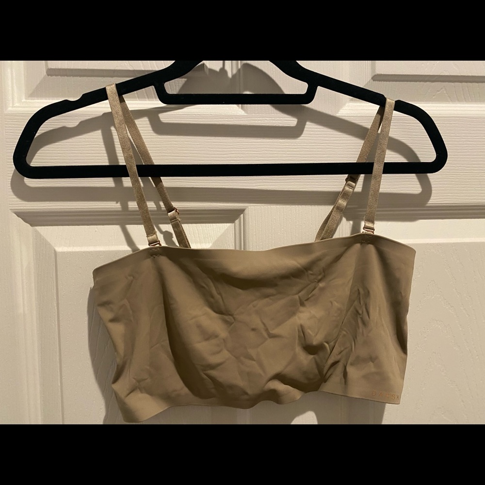 Danskin: taupe bandeau with removable straps
